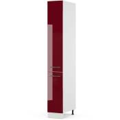 Vicco - Armoire haute de pharmacie Fame-Line 30 cm blanc/rouge bordeaux haute brillance moderne