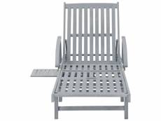Vidaxl chaise longue de jardin gris bois d'acacia solide 45939