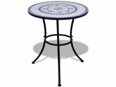 Vidaxl table mosaïque 60 cm bleu/blanc 41530