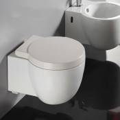 WC Suspendu Compact - Avec Abattant - Céramique Blanc