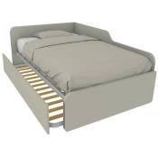 1264R - Canapé-lit de forme simple 120x190 avec deuxième lit gigogne - Cappuccino écru - Cappuccino écru