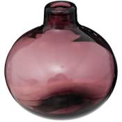 Atmosphera - Soliflore verre rouge grenat D12cm créateur d'intérieur - Prune