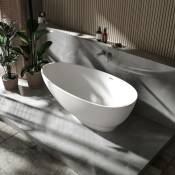Baignoire îlot fonte minérale ovale moderne salle de bain - vigo - Blanc mat - 150 x 75 cm (de) - Bernstein