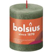 Bolsius - Stumpenkerze Rustiko Shine 8x7cm olivegrün