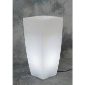 Capaldo - Vase lumineux carré blanc glace 40x40x90h