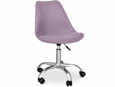 Chaise de bureau rembourrée - avec roulettes - tulip violet