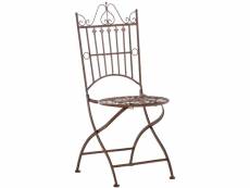 Chaise de jardin pliable en métal marron vieilli mdj10222