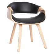 Chaise design noir et bois clair aramis - Bois clair / noir