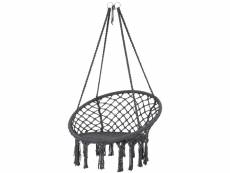 Chaise suspendue grise, ø 80x115 cm, en coton, chargeable jusqu'à 120 kg 490000723