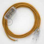 Cordon pour lampe, câble RM05 Effet Soie Doré 1,80 m. Choisissez la couleur de la fiche et de l'interrupteur Transparent