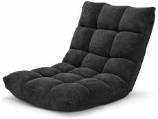 Costway chaise de plancher pliable, tatami canapé fauteuil pliant paresseux-lits, chaise de lit avec réglable 14 positions pour maison, bureau, 105 x