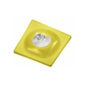 Cristalrecord - Bague carrée fixe en cristal jaune