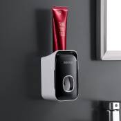 Distributeur de dentifrice mural pour salle de bain - Presse-dentifrice automatique - Dispositif de rangement de salle de bain(noir)