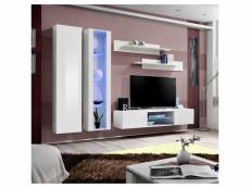 Ensemble meuble tv mural - fly o4 - 260 x 40 x 190 cm - blanc