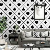 Ensoleille - Papier peint nordique fond tv noir et blanc plaid géométrique chambre salon moderne minimaliste maison papier peint-Ensoleillé
