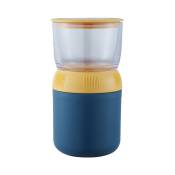 Ensoleille - Tasse à céréales pour boîte à déjeuner, yaourt à boire 700 ml, bol à céréales 2 en 1 pour enfants et employés de bureau(bleu)