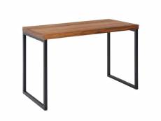 Finebuy table de bureau petit 117x59x76,5 cm bois massif et métal bureau | table pour ordinateur simple | table pc moderne marron