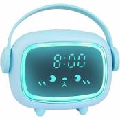 Groofoo - Réveil enfants réveil numérique pour enfants pour filles garons horloge numérique ange réveil réveil (bleu)