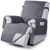 Housse de fauteuil inclinable 100 % étanche, housses antidérapantes pour fauteuil inclinable avec poche, housse de chaise inclinable lavable(DARK