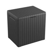 Keter - Coffre de jardin résine City cube gris, 57,8 x 44 x H.54.8 cm