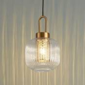 Kosilum - Suspension lanterne verre transparent et laiton - Carmina - Doré / Laiton