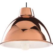 Lampe de Plafond Suspension en Métal Cuivré avec Abat-jour en Forme de Cloche E27 60W Éclairage Moderne pour Salon Chambre Cuisine Minimaliste