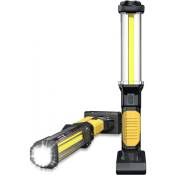 Lampe de Travail Baladeuse Sans fil LED Rechargeable 1500 Lumens COB Portable Lampe Mecanicien avec Base Magnique et Crochet pour réparation 1 Pièce