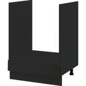 Meuble pour four encastrable Lovia Noir Mat 1 tiroir L 60 cm Type de façade: Porte avec poignée intégrée