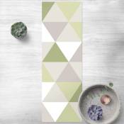 Micasia - Tapis en vinyle - Geometrical Pattern Tilted Triangle Green - Panorama Large Dimension HxL: 120cm x 40cm