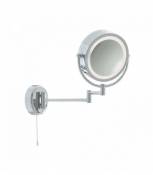 Miroir de salle de bain lumineux - bras oscillant extensible chromé lt 190mm