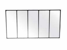 Miroir rectangulaire industriel en métal noir 167x90 - malmo