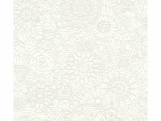 Papier peint fleurs blanc et gris - as-358161 - 53 cm x 10,05 m AS-358161