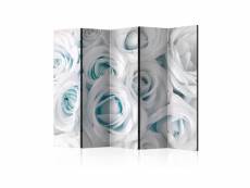 Paravent 5 volets - satin rose (turquoise) ii [room