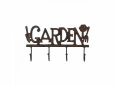 Patère "garden" - l 5,5 x l 30 x h 17,6 cm - marron