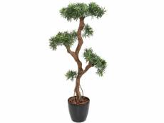 Plante artificielle haute gamme spécial extérieur / podocarpus artificiel - dim : 135 x 80 cm -pegane-
