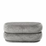 Pouf Oval Medium / 87 x 47,5 - Velours - Ferm Living gris en tissu