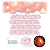Relaxdays - 4x Guirlandes lumineuses de 20 roses led,