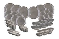 Set vaisselle 48 pièces en grès gris