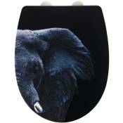Siège de toilette elephant avec cliquetis silencieux, thermoplastique, motif animal Wenko