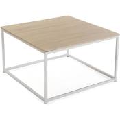 Table basse carré plateau bois et structure métal