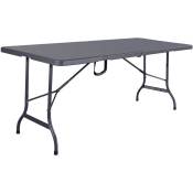 Table de buffet table pliante table de camping table de jardin valise 180 cm gris - Hattoro
