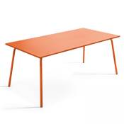 Table de jardin rectangulaire en métal orange