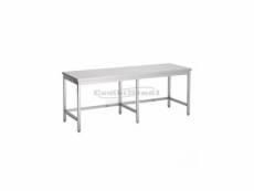 Table inox professionnelle sans sous tablette - gamme 800 - combisteel - - acier inoxydable2500x800 2900x800x900mm