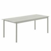Table rectangulaire Linear / Acier - 200 x 75 cm - Muuto gris en métal