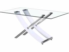 Table repas "diva" - 160 x 90 x 76 cm - blanc laqué