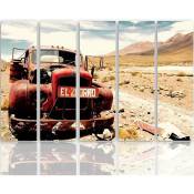 Tableau désert automobile - 250 x 120 cm - Marron