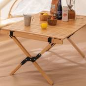 Tables de Camping Portables en Bois Massif Table Enroulable