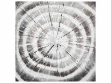 Toile peinture spirales 78 x 78 cm argenté - atmosphera