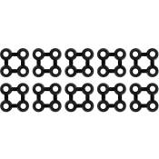 Torana - Connecteurs de tapis 10 pcs caoutchouc noir