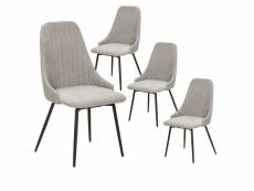 Undy - lot de 4 chaises pivotantes tissu gris clair
